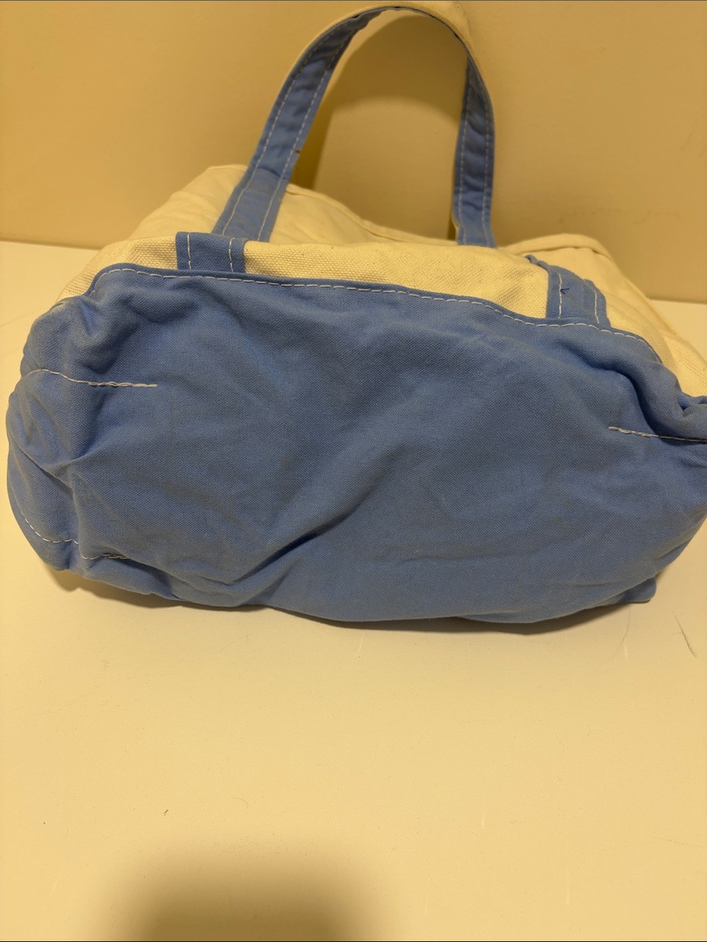 L.L. Bean vintage Boat Tote Canvas Tote with Blue Trim - Picture 7 of 7